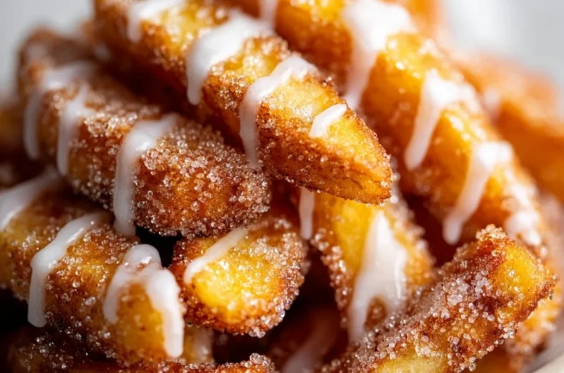Crispy air fryer apple fries served in a bowl for a healthy snack