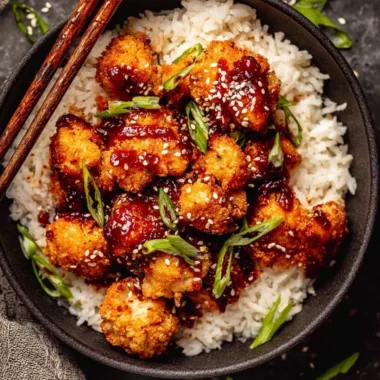 Air Fryer Korean Chili Cauliflower - a spicy, crispy vegetable dish