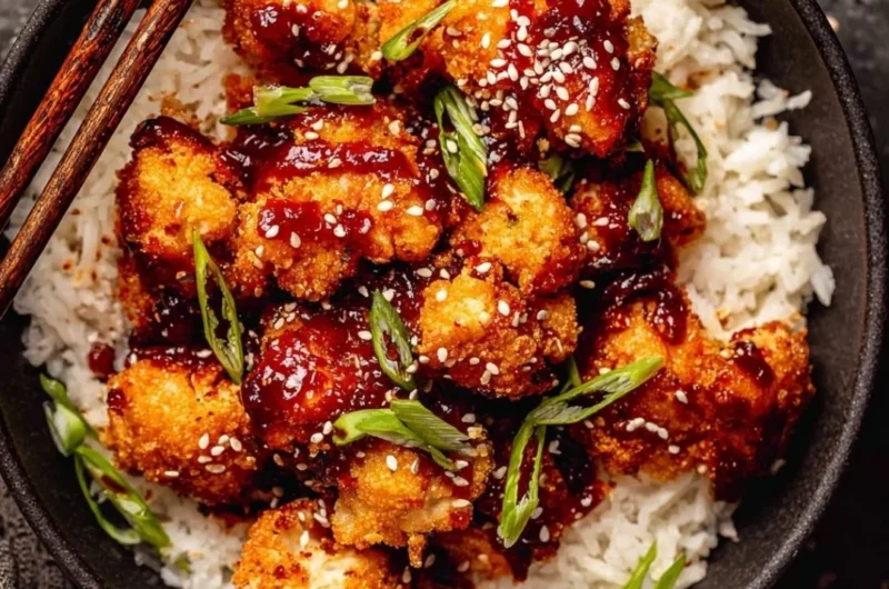 Air Fryer Korean Chili Cauliflower - a spicy, crispy vegetable dish
