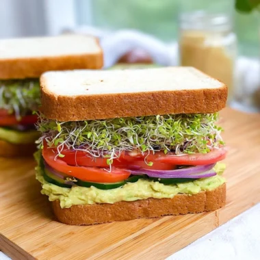 Avocado Sprouts Sandwich with fresh ingredients and toppings