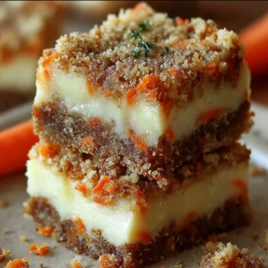 Delicious carrot cake cream cheese bars on a wooden serving board.