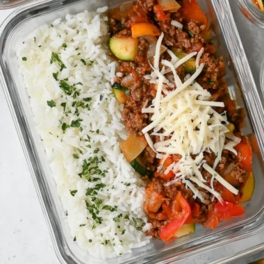 Delicious unstuffed pepper bowls prepared for meal prep with fresh ingredients.