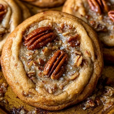 Homemade Butter Pecan Cookies on a decorative plate