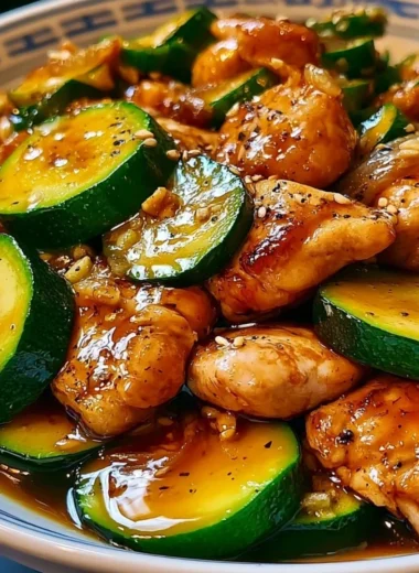 Delicious Chicken Zucchini Stir Fry prepared with fresh ingredients