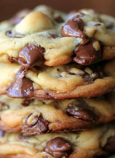 Freshly baked chocolate chip cookies on a cooling rack