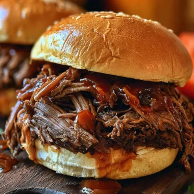 Crockpot BBQ beef sandwiches served on a plate with coleslaw