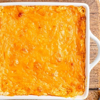 Crockpot Buffalo Chicken Dip served in a bowl with chips