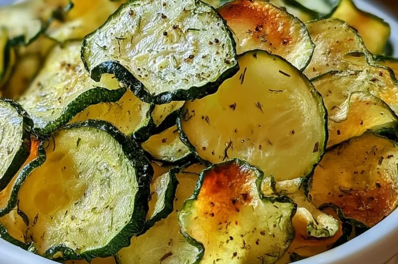 Crunchy ranch cucumber chips served as a healthy snack alternative