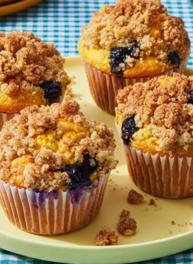 Extra big blueberry muffins with a golden crust and plump blueberries