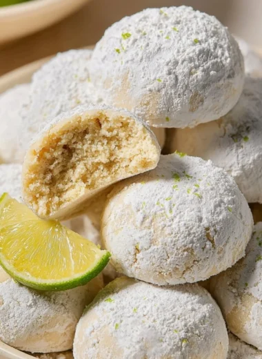 Freshly baked key lime cookies with a zesty glaze on a plate