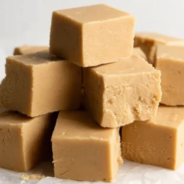 Delicious homemade peanut butter fudge cut into squares