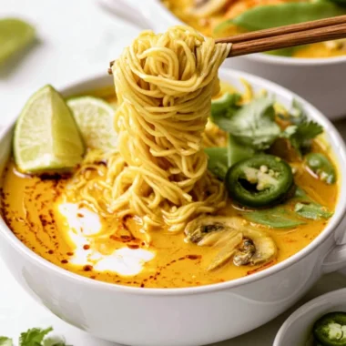 Quick vegan curry dish served with rice and fresh herbs