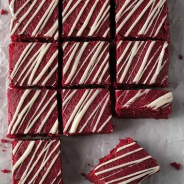 Delicious Red Velvet Brownies with cream cheese frosting