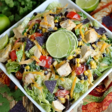 Tex-Mex Chopped Chicken Salad with fresh veggies and grilled chicken