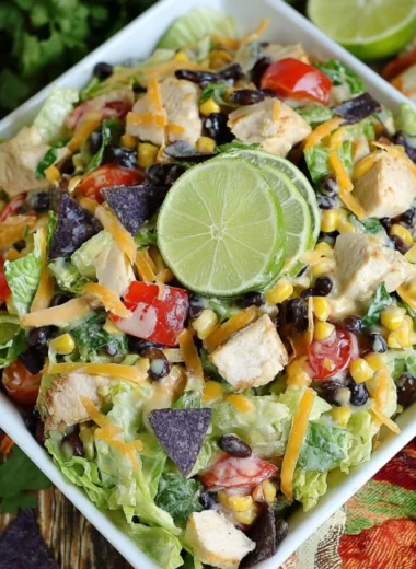 Tex-Mex Chopped Chicken Salad with fresh veggies and grilled chicken