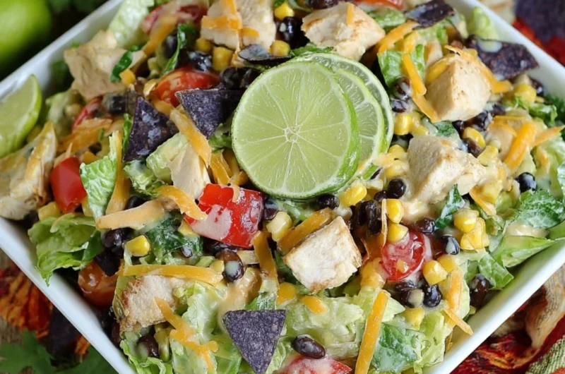 Tex-Mex Chopped Chicken Salad with fresh veggies and grilled chicken