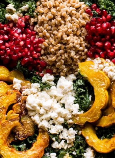 Autumn Harvest Salad featuring fresh pomegranates and seasonal ingredients