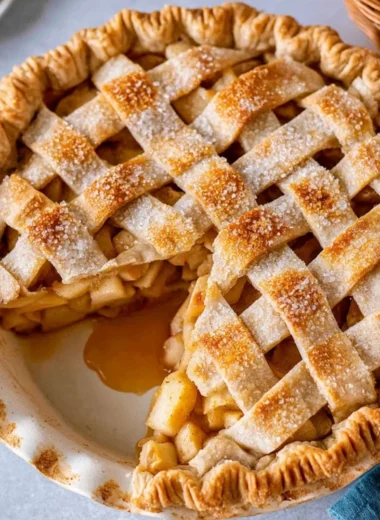 Homemade classic apple pie with a flaky crust and fresh apple filling