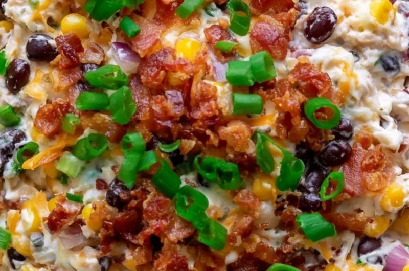 Delicious bowl of Cowboy Corn Dip ready for serving at a party.