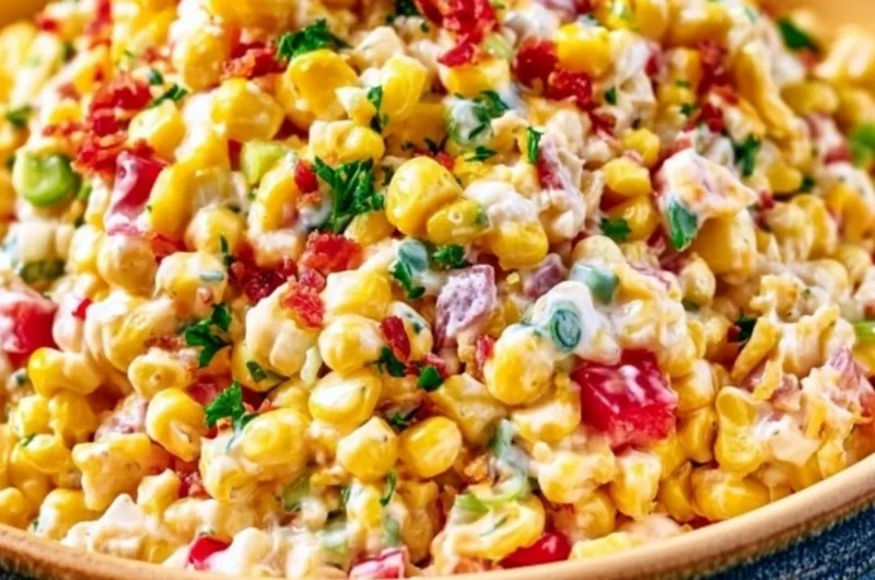 Delicious Crack Corn Salad with fresh ingredients served in a bowl.