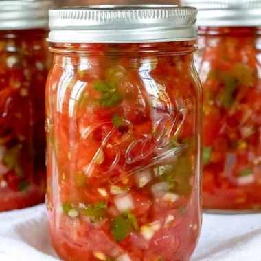 Fresh homemade salsa recipe for canning with tomatoes and spices