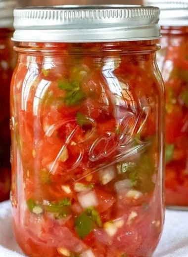 Fresh homemade salsa recipe for canning with tomatoes and spices