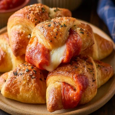 Pepperoni Pizza Crescent Rolls baked to golden perfection