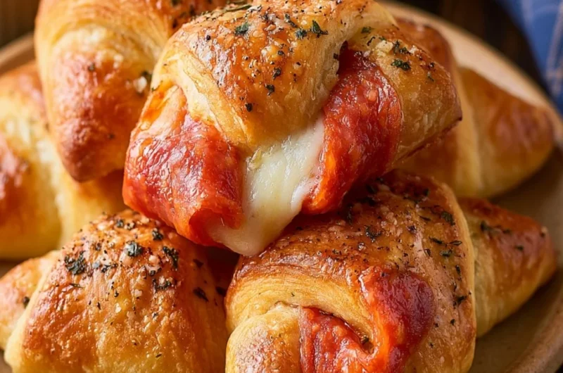 Pepperoni Pizza Crescent Rolls baked to golden perfection