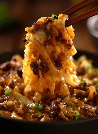 Delicious potsticker noodle bowl with noodles and potstickers
