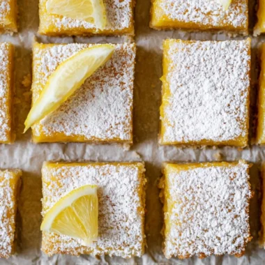 Deliciously easy homemade lemon bars with a zesty lemon topping.