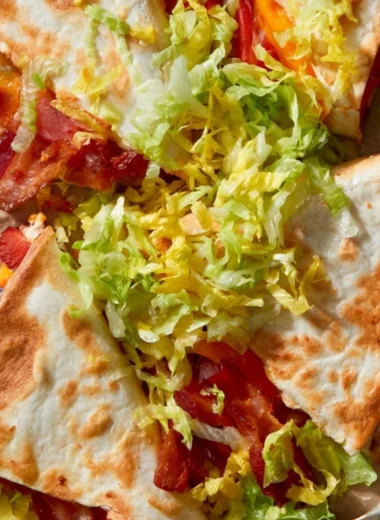 Delicious BLT Quesadillas with crispy bacon, lettuce, and tomato