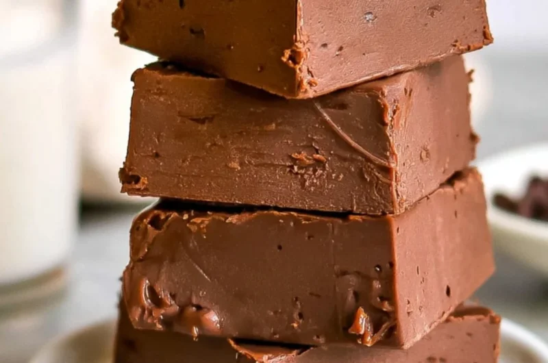 Easy 3 ingredient chocolate fudge made with rich chocolate and a smooth texture.