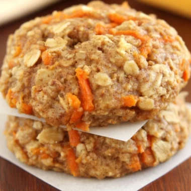 Healthy carrot cake oatmeal cookies with oats and spices on a plate