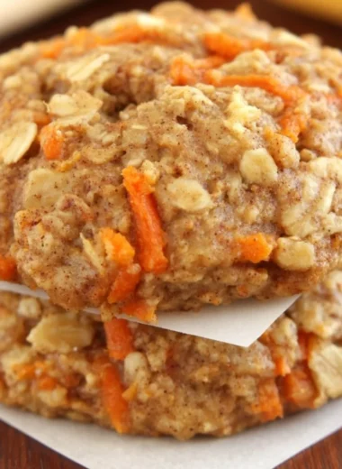 Healthy carrot cake oatmeal cookies with oats and spices on a plate