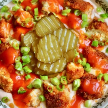 Delicious Nashville hot chicken dip served with tortilla chips