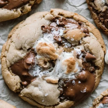 Delicious S'mores ready to enjoy with melted chocolate and toasted marshmallows.