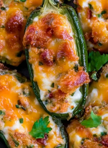 Bacon-wrapped jalapeño poppers on a serving platter