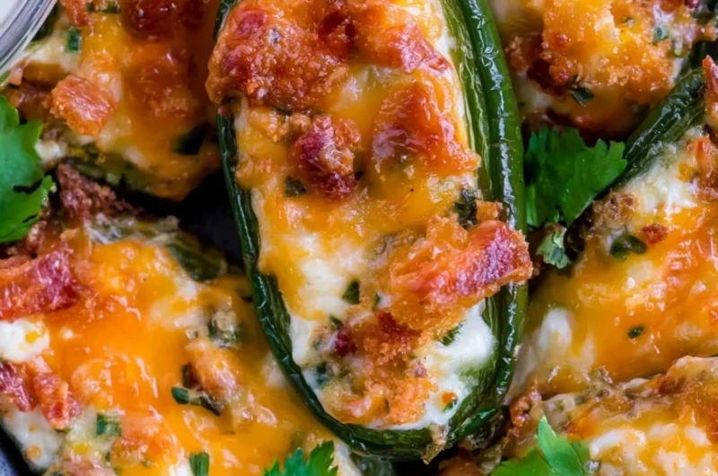 Bacon-wrapped jalapeño poppers on a serving platter
